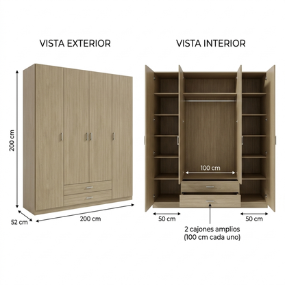 Armario de 4 Puertas detalle